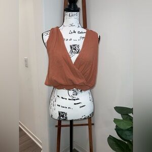Free People Rust Sleeveless Crop Top
